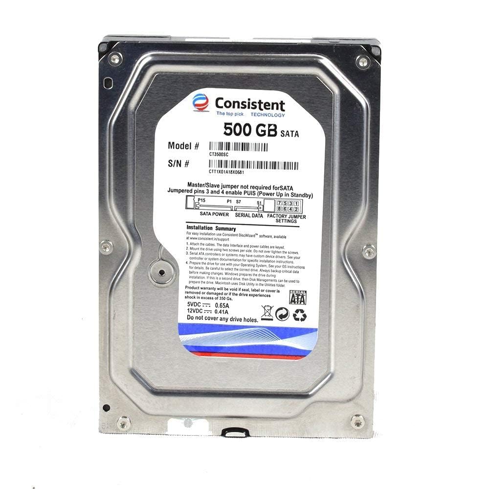 Consistent 500 GB SATA 2.5 Inch 7mm Laptop Internal Hard Drive with 2 Year Warrenty - 500GB