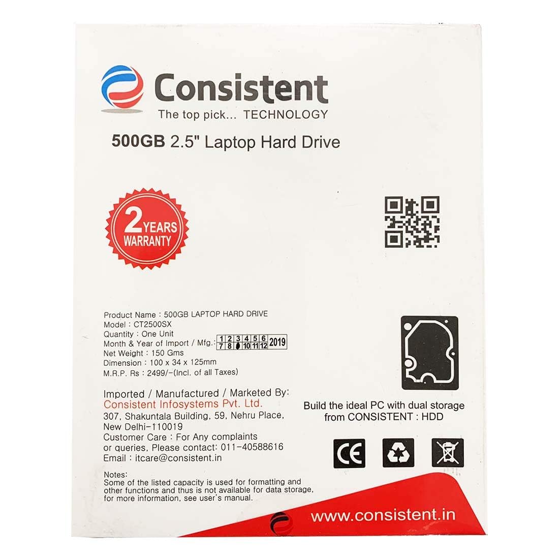 Consistent 3TB SATA 3.5 Inch 7mm Desktop Internal Hard Drive with 2 Year Warrenty - 3TB