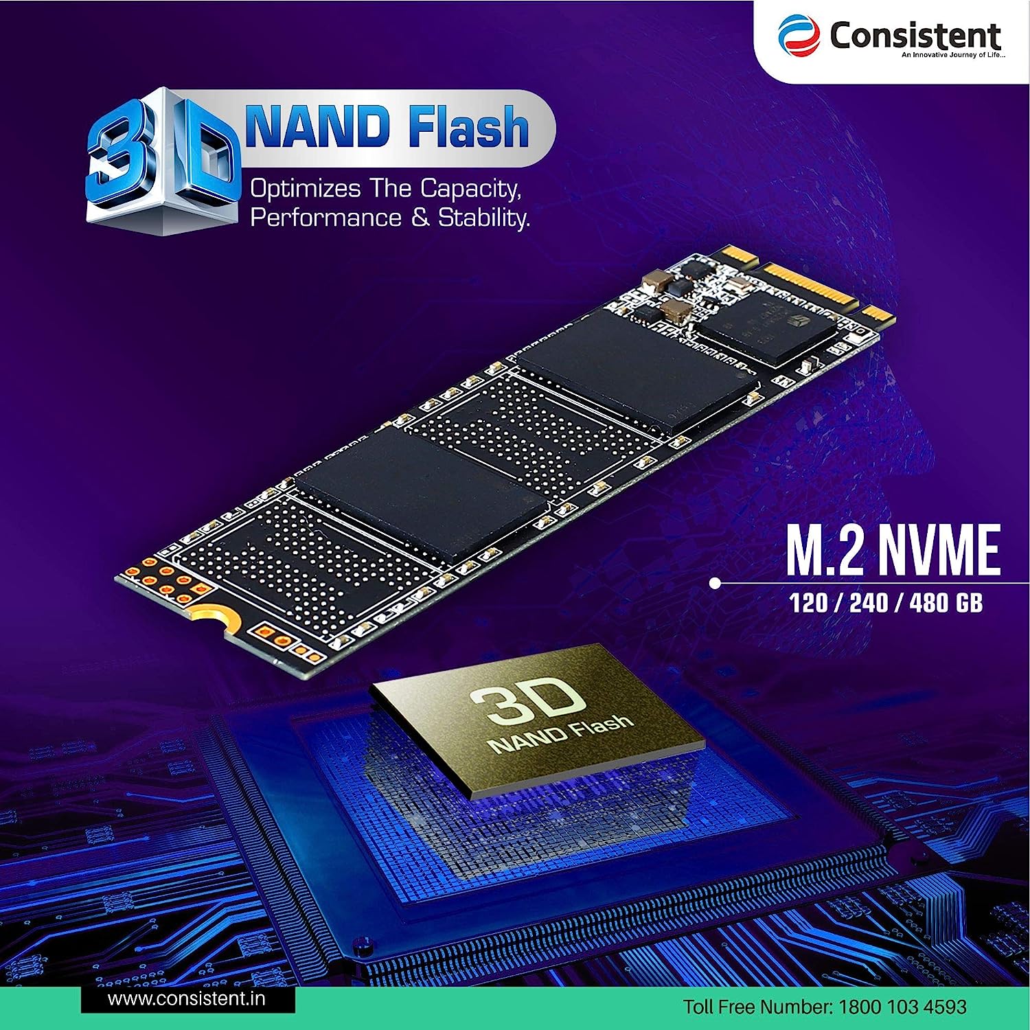 Consistent SSD NVME 5yr warranty - 128GB