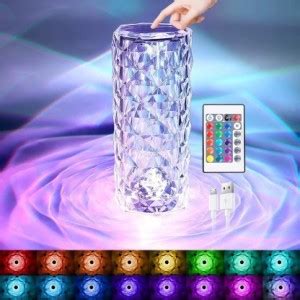 Crystal Rose Diamond 16 Color Rgb Changing Mode Led Night Lights - Usb Remote And Touch Control Desk Lamp For Bedroom, Living Room(Pack Of 1)