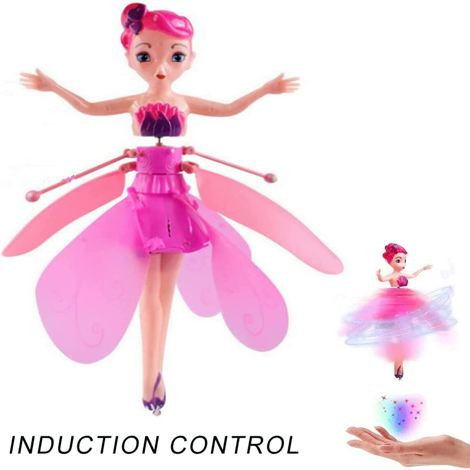 Flying Princess Doll Magic Infrared Induction Control Toy, Play Game RC Flying Toy ,Mini Drone Indoor and Outdoor Toys for Kids Boys Girls 6 7 8 9 10 Year Old Gifts