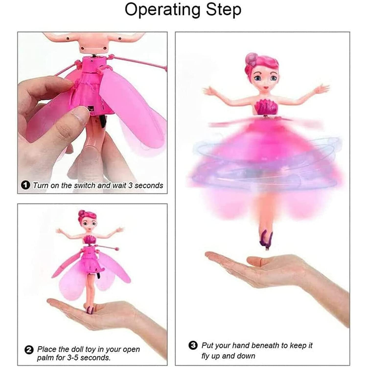 Flying Princess Doll Magic Infrared Induction Control Toy, Play Game RC Flying Toy ,Mini Drone Indoor and Outdoor Toys for Kids Boys Girls 6 7 8 9 10 Year Old Gifts