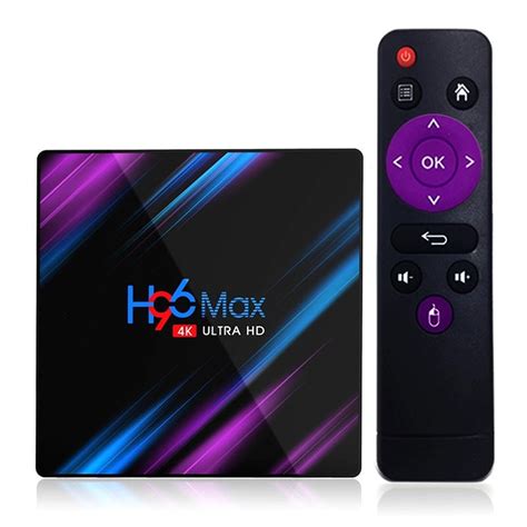 H96 Max Rk3318 Android 9.0 Smart Set Top Box 4Gb Ram 32Gb Rom 2.4G&5Ghz Dual Wifi 4K Hdr Box + With Wireless Mini Backlit Keyboard