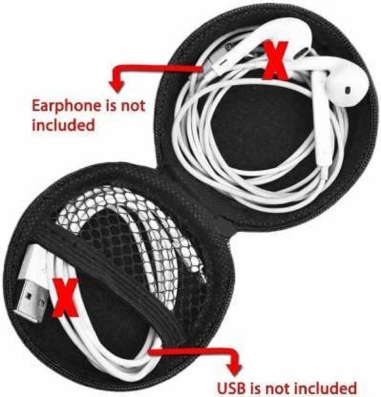 Hard Carrying Case Portable Protection Storage Bag for Earphone Headset Headphone Black (Pack of 2)