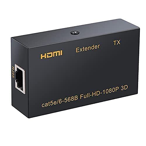 HDMI Extender 4K 60M HDMI Extender, HDMI to RJ45 Network Cable Extender Converter Repeater Compatible With 5e / 6 1080p up to 60m HDTV HDPC PS4 STB 4K 2K (60m)-(EPL-573H) - 120M