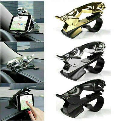 Jaguar Car Mobile Phone Holder Mount Stand 360 Degree Rotation Adjustable Clip Holder for Dashboard (Random Colour)