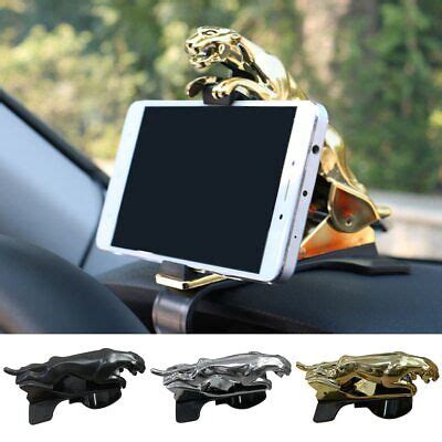 Jaguar Car Mobile Phone Holder Mount Stand 360 Degree Rotation Adjustable Clip Holder for Dashboard (Random Colour)