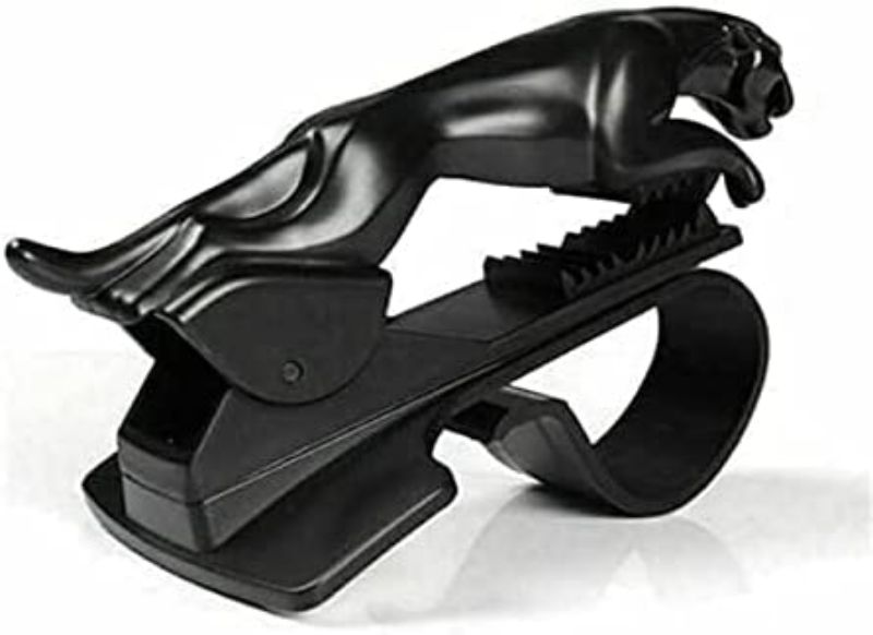 Jaguar Design Hud Car Mobile Phone Holder Mount Stand 360 Degree Rotation Adjustable Clip Holder for Dashboard (Black)