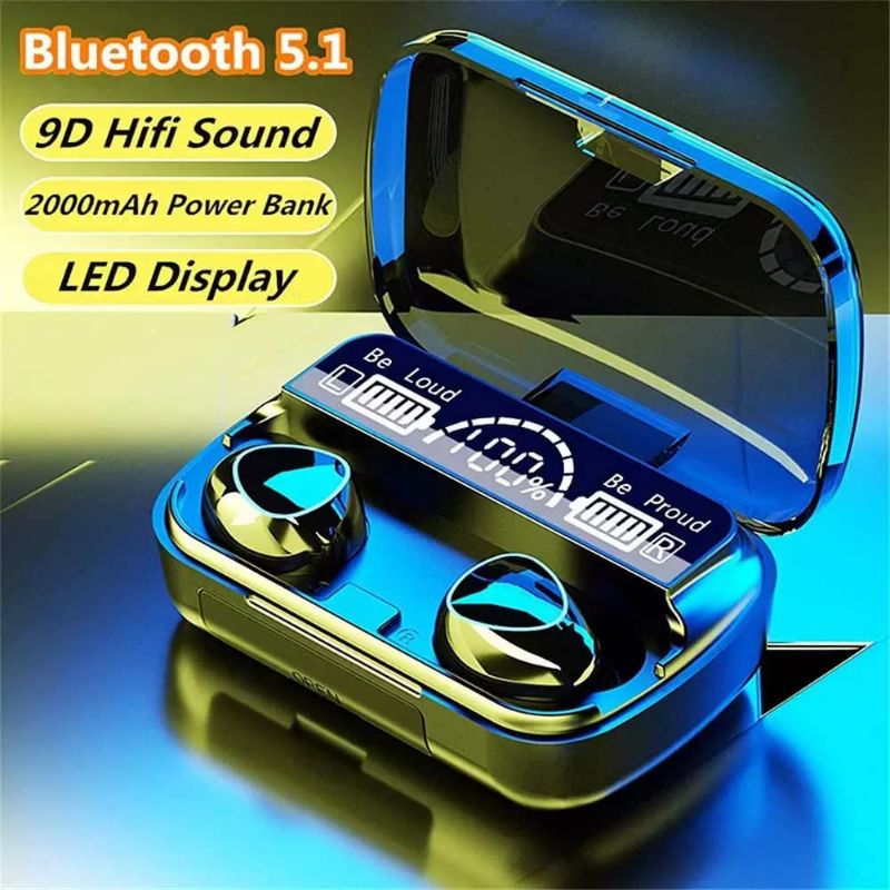 M10 TWS Bluetooth 5.1 Earphones 3500mAh Charging Box Wireless Headphone Stereo Sports Waterproof Earbuds Headsets with Microphone