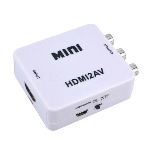 Mini Composite Av Rca To Hdmi Video Converter Adapter Full Hd 720/1080P Up Scaler Av2Hdmi For Hdtv Standard Tv Converter
