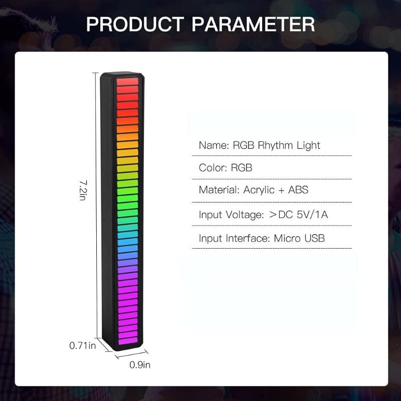 Music Rhythm Light 16, 32 LED RGB Sound Music Lamp APP Control LED Lamp Music Lights Bar