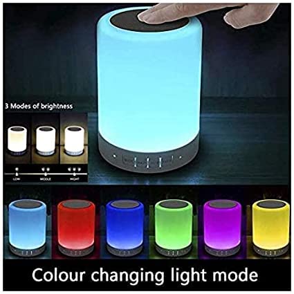 MZ Wireless Night Light LED Touch Lamp Speaker with Portable Bluetooth & HiFi Speaker with Smart Colour Changing Touch Control, USB Rechargeable, TWS for Party Festival Camping