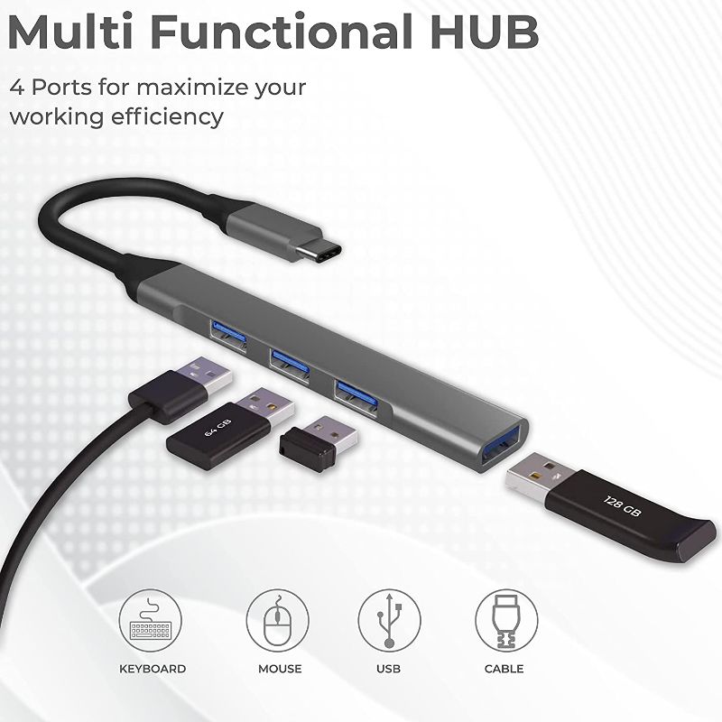Original Type -C to USB 3.0 Hub 4 Port Superspeed USB 3.0 Hub