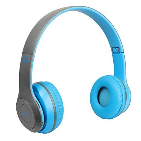 P47 Bluetooth Portable Sports Wireless Headphones With Microphone, Stereo Fm,Memory Card Support - Blue