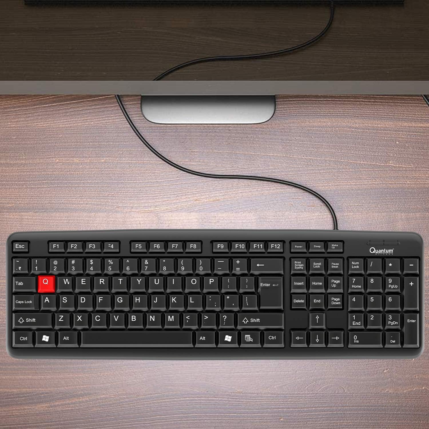 Quantum Usb Keyboard, Black/ Red