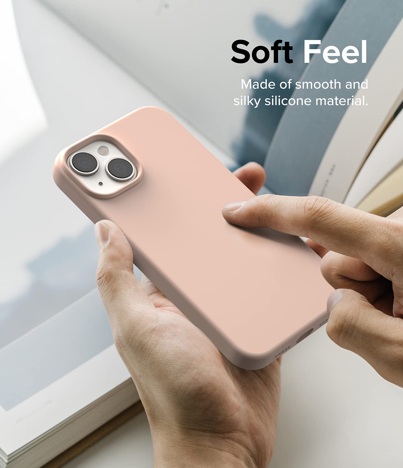 Silicone Compatible with iPhone 14 Case Cover Lightweight Flexible Scratch Resistant Soft Microfiber iPhone  Back Cover - Pink Sand - iphone 13 Pro Max