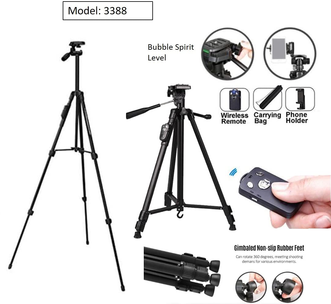 Tripod-3388 Arrive Shooting Angle Lightweight Camera Stand Tripod Kit Tripod