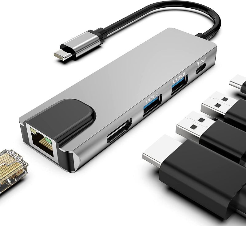 Type-C To HDMI 5 IN 1 Lan+Type-c+USB 3.0+HDMI