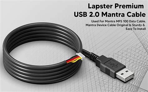 usb 2.0 mantra cable, mantra mfs 100 data cable (black)