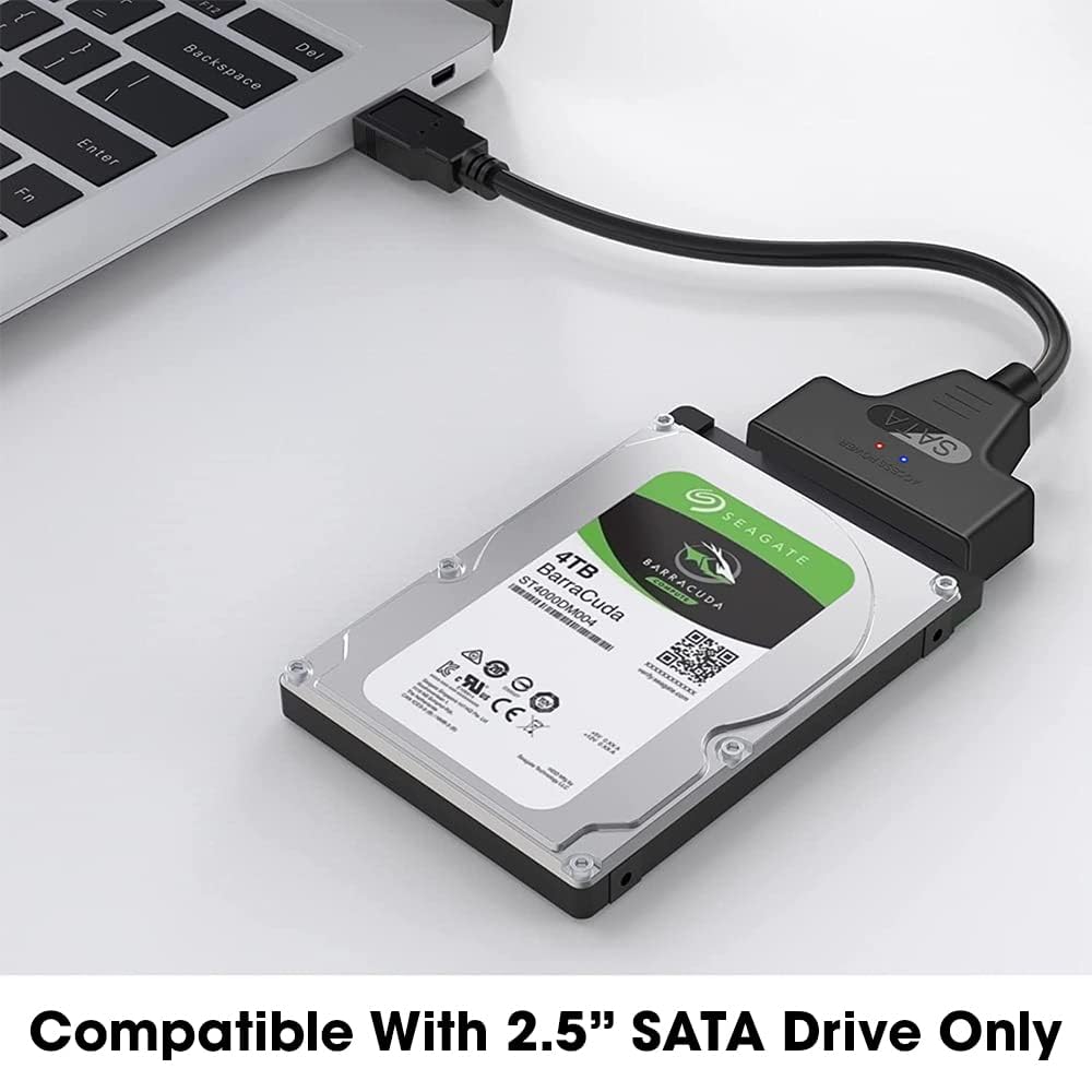 USB 3.0 SATA III Hard Drive Adapter Cable, SATA to USB Adapter Cable for 2.5 inch (6.35 cm) SSD & HDD, Support UASP, 9 inch(22 cm), Black