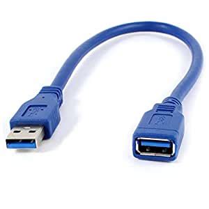 USB Extension Male to Female Cable 30 cm/1 feet USB 2.0 V High Speed USB Cable (Blue) for Personal Computer, Printer, Television