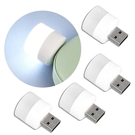 USB Warm White Plug in Night Light Led For Kid's Baby in Bedroom Bathroom Nursery Hallway Compact Mini USB Light Bulb (Pack of 5)