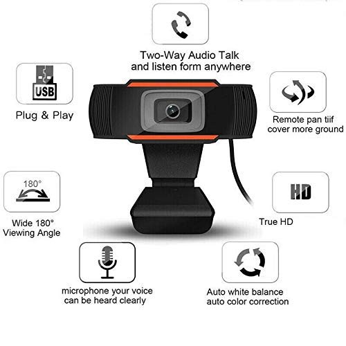 Verified Usb 2.0 Pc Rotatable HD 1280 X 720 Hd Clear Resolution Auto Focus Streaming Computer Webcam For Video Calling Recording Conferencing (Black)