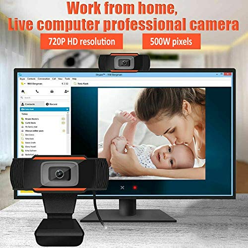 Verified Usb 2.0 Pc Rotatable HD 1280 X 720 Hd Clear Resolution Auto Focus Streaming Computer Webcam For Video Calling Recording Conferencing (Black)