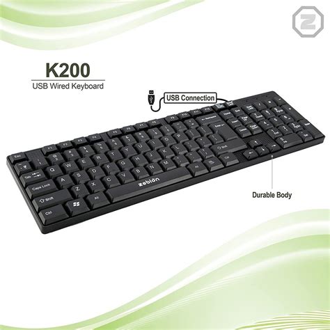 zebion k200 USB Wired Keyboard Plug and Play The Standard Keyboard