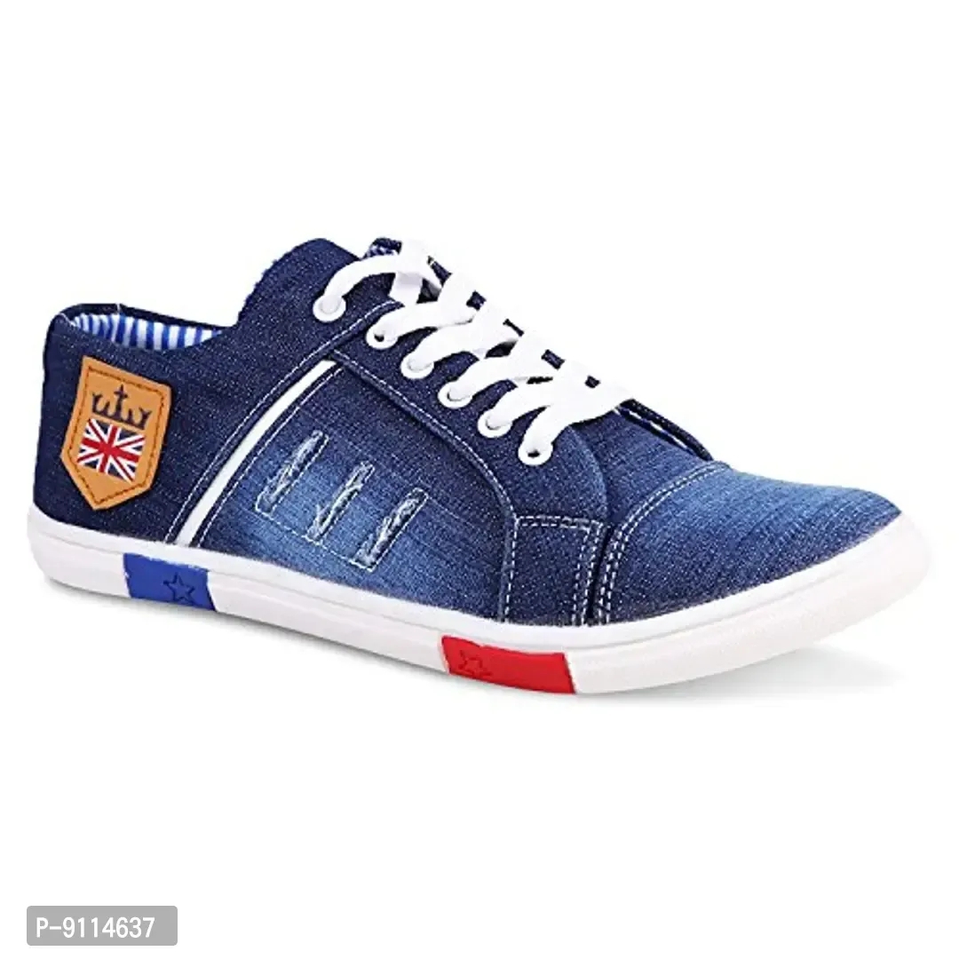 ROCKFIELD Mens Blue Denim Sneakers Casual Shoes - 8