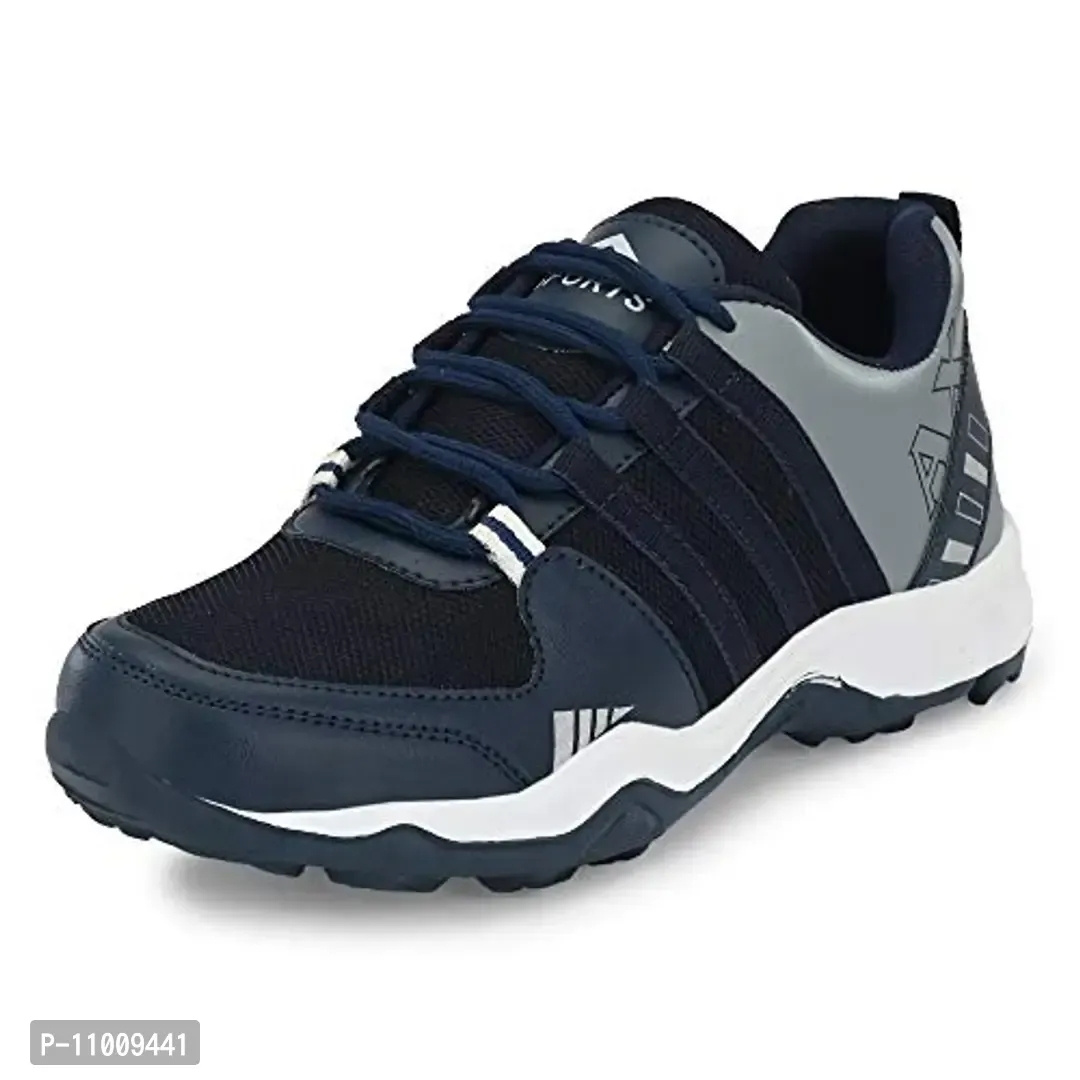 Runway Shoe Mens Navy Blue Comfortalbe Synthetic Mesh Lace Up Sports/Running/Walking/Gym/Joggin Shoe  - 8