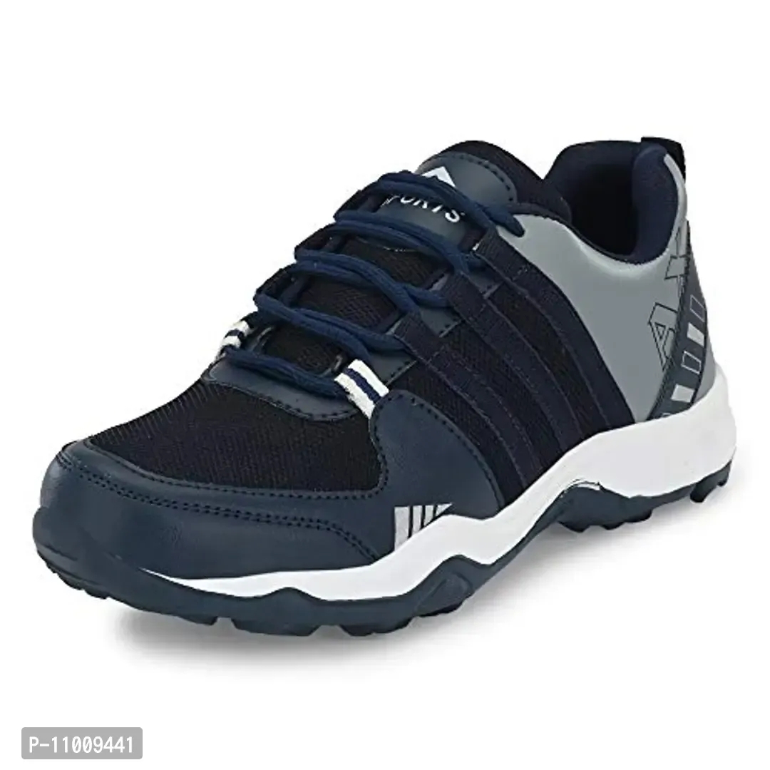 Runway Shoe Mens Navy Blue Comfortalbe Synthetic Mesh Lace Up Sports/Running/Walking/Gym/Joggin Shoe  - 9
