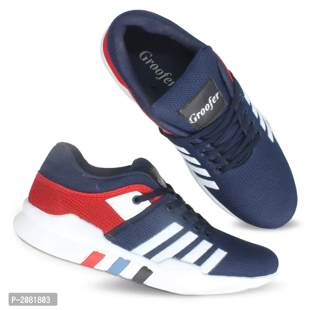 Mens Blue And Red Running Shoes - 7