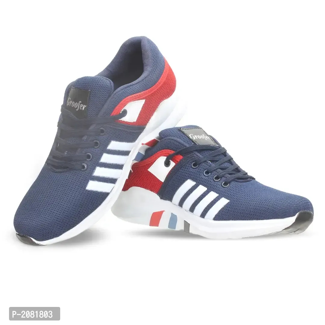 Mens Blue And Red Running Shoes - 7