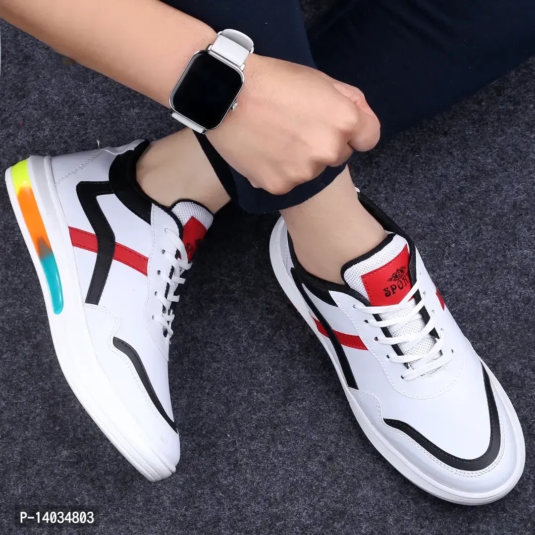 CASUAL WHITE BLACK SHOES - 6