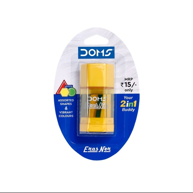 Doms ErasNer 2 in 1 Buddy Eraser & Sharpener - 10 Packs