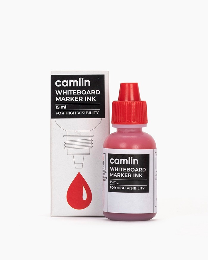 Camlin  White Board Marker Ink Red Colour 15ml  - 5 Pcs, Red