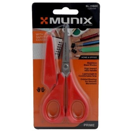 Munix Red Scissor With Safety Cover SL 1150C / 128 mm