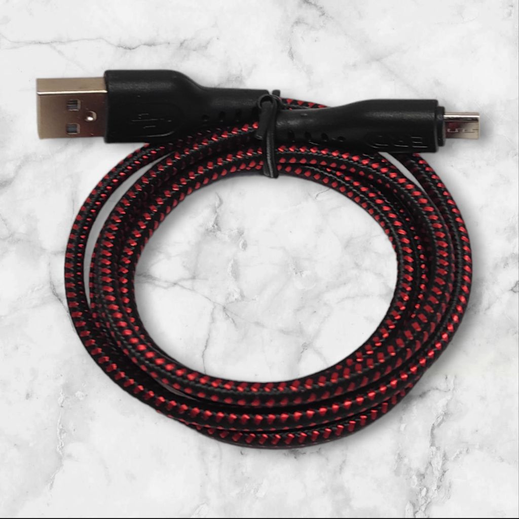 ERD Braided Micro USB Data Cable 1meter Cable Up to 20W 5V-2.4A Fast Charging, Hight-Speed Data Transfer, Hight Strength with 5mm OD Cable, Red & Black Color UC-58