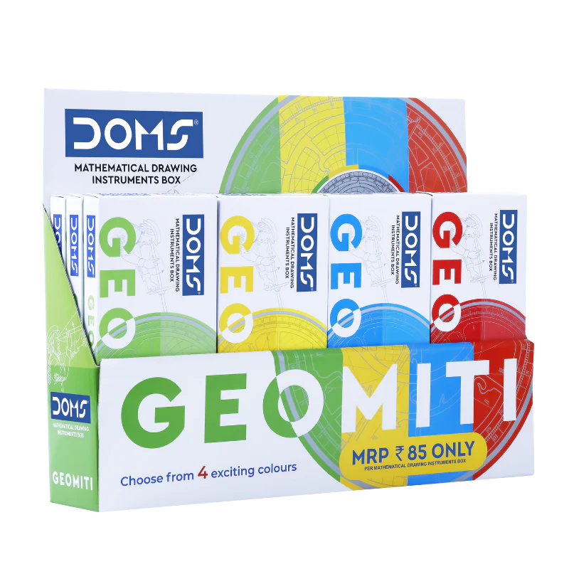 Doms Geomiti Geometry & Pencil Box Red Colour