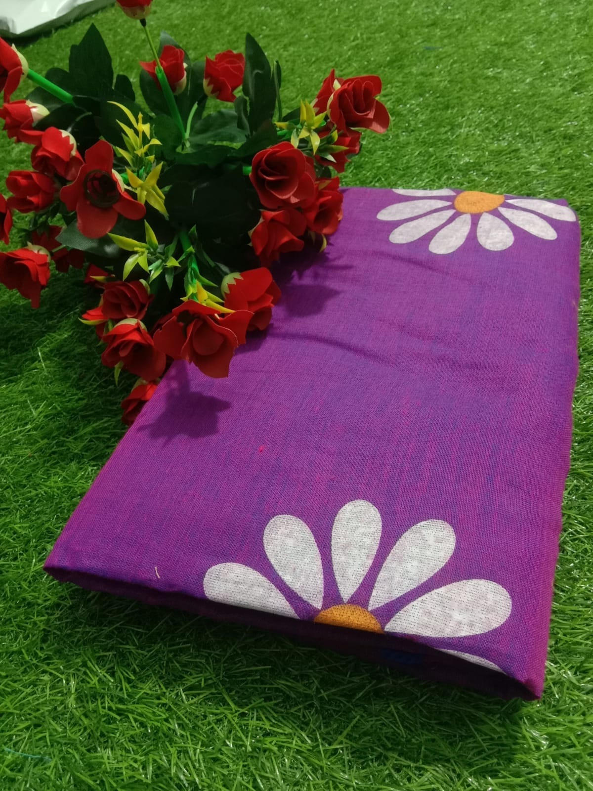Hand Painted Voilet Khadi Saree (TY56)