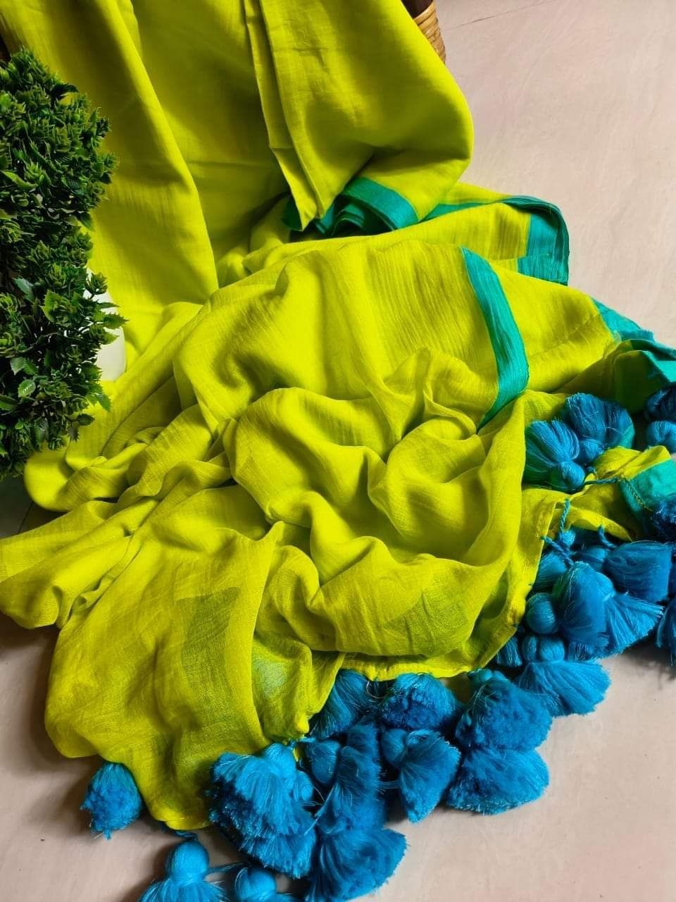 Mul Cotton Green Saree (MG01)