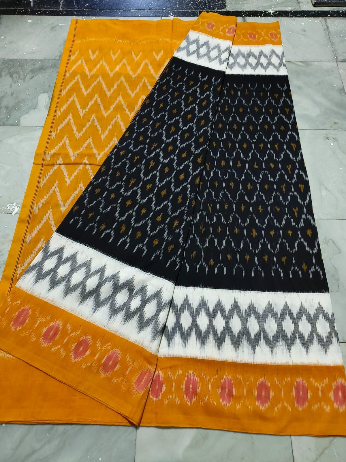 Pure Pochampally Ikkat Handloom Mercerised Cotton Saree (QPB6)