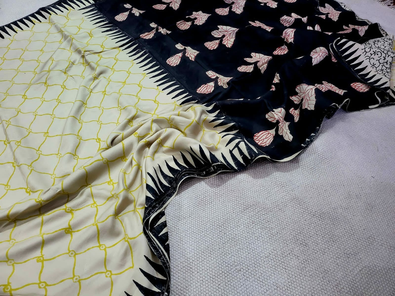 Block Printed Modal Silk Saree (REP6)