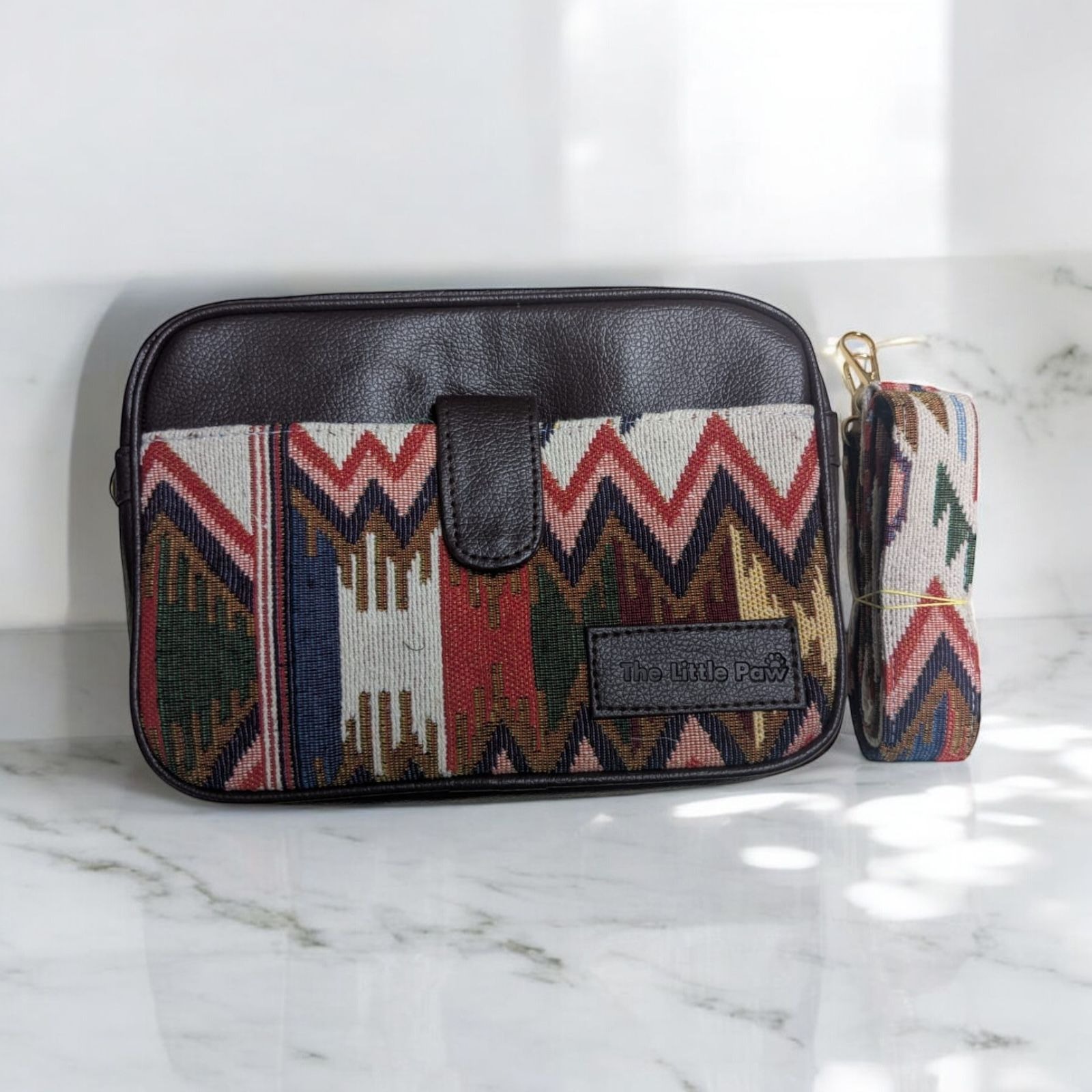 Boxy Sling With Jacquard Fabric Matching Sling