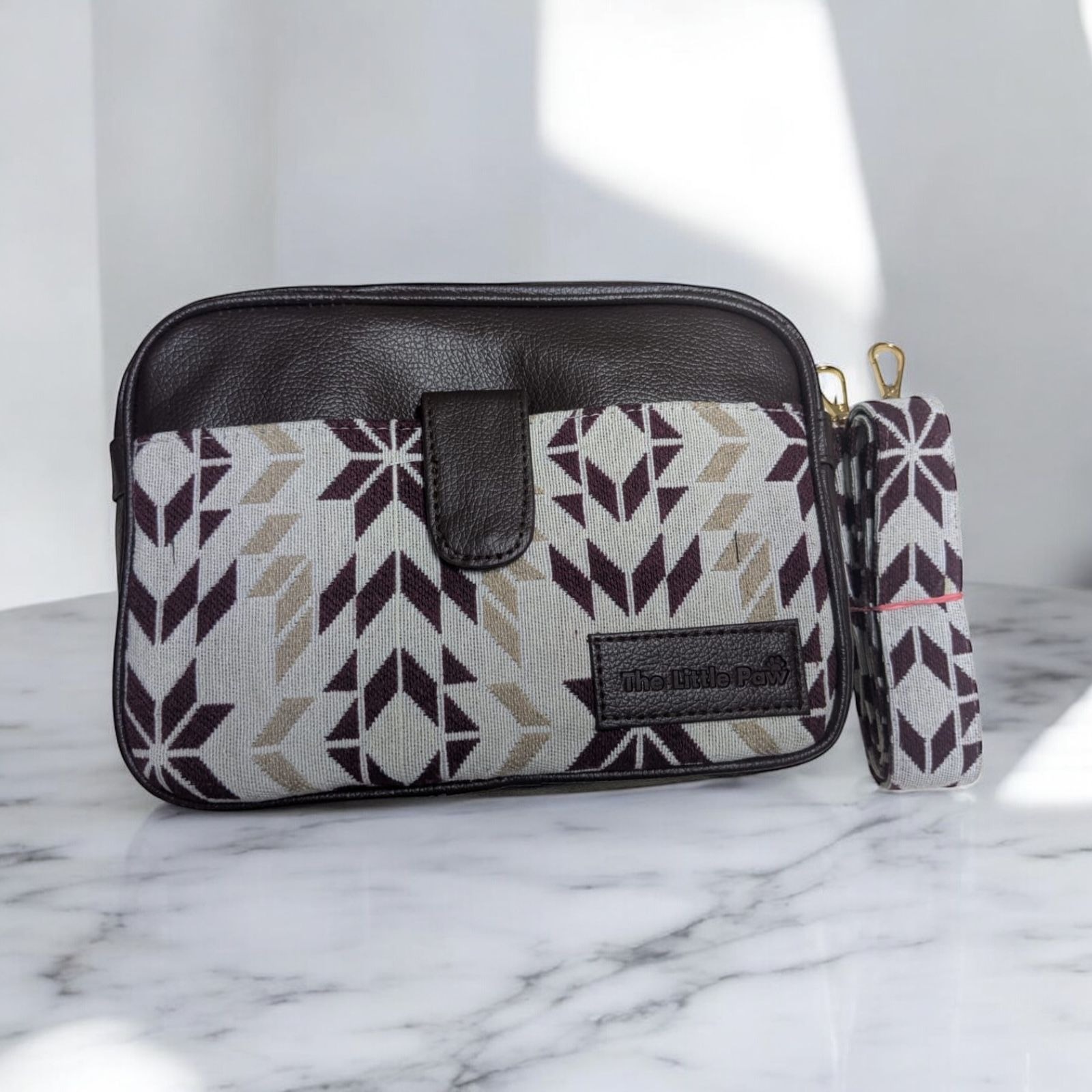 Boxy Sling With Jacquard Fabric Matching Sling