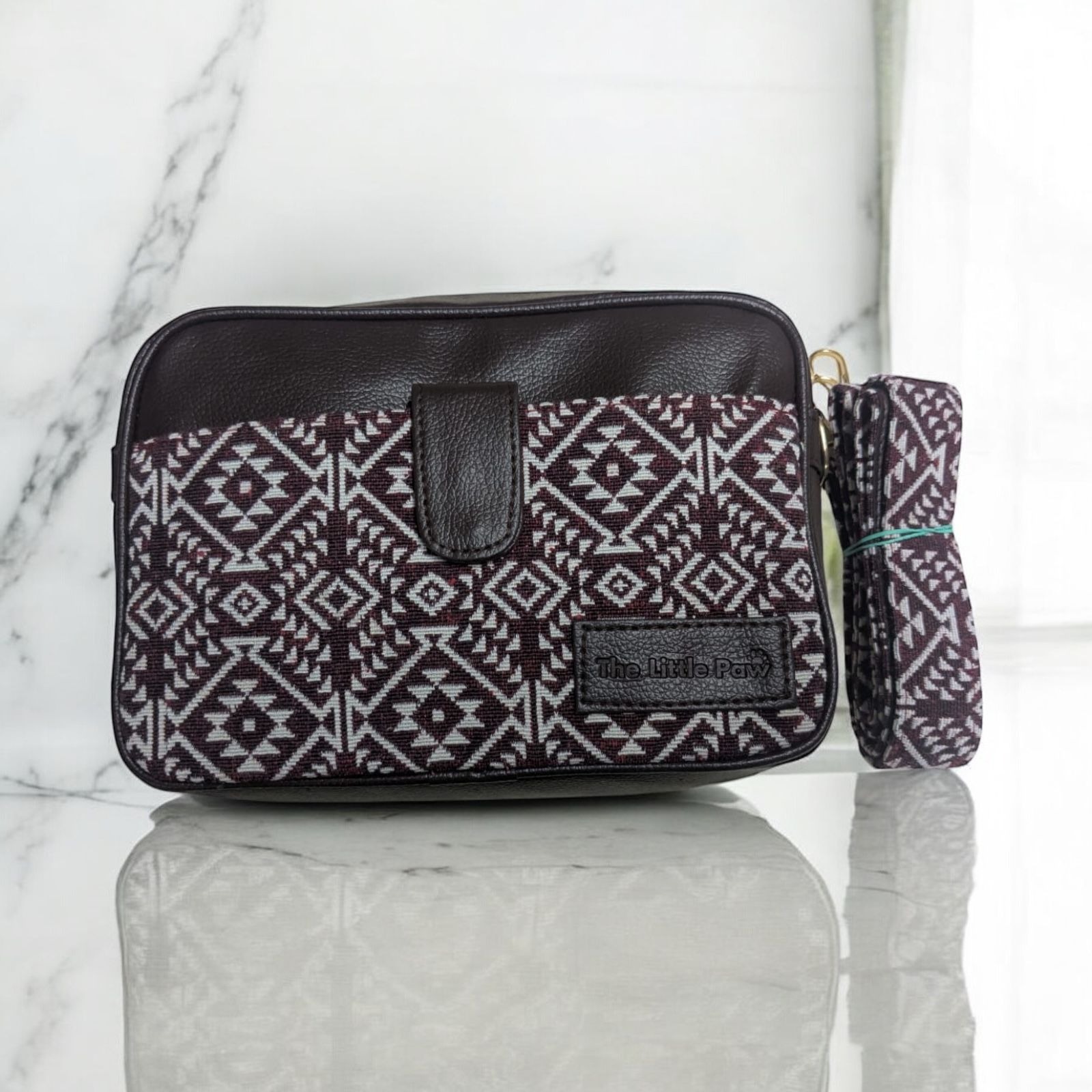 Boxy Sling With Jacquard Fabric Matching Sling