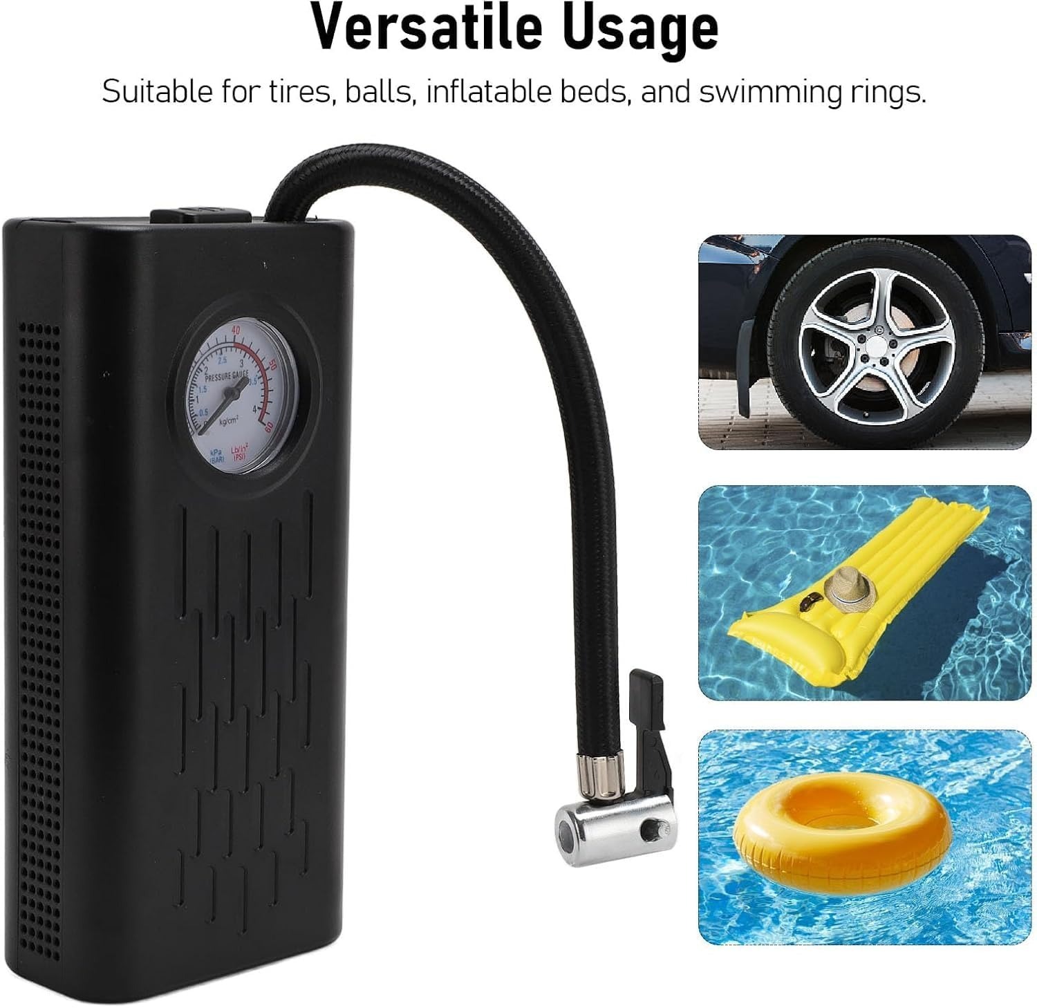 AMPBANK AT001 Portable Tire Inflator - 150 PSI Air Compressor With Digital Gauge, 5 Preset Modes