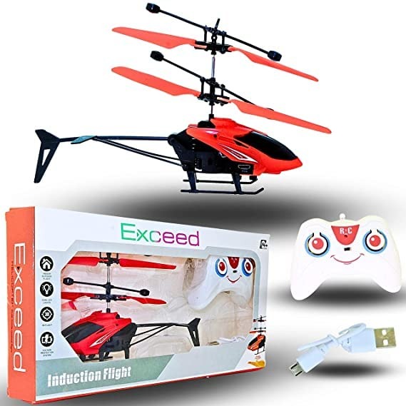 REMOTE HELICOPTER  Toy Flying Helicopter with Remote Control Remote Helicopter Toy for Kids Age 4 Years+ I 2 in 1 Gravity and Remote Flying Heli I Pack of 1