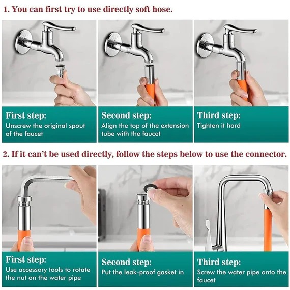 WATER TAP EXTENDER 18CM - International Orange